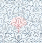 Spiderweb Clam DIGITAL Longarm Quilting Pantograph Design by Melissa Kelley