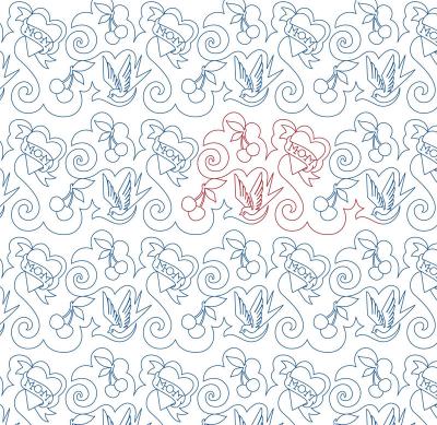 Classic Tattoo DIGITAL Longarm Quilting Pantograph Design by Melissa Kelley