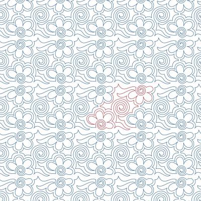 Cream Swirl DIGITAL Longarm Quilting Pantograph Design by Melissa Kelley