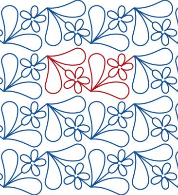 Daisy Branch DIGITAL Longarm Quilting Pantograph Design by Melissa Kelley