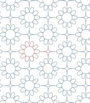 Flower Power DIGITAL Longarm Quilting Pantograph Design by Melissa Kelley