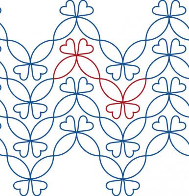 Heart Peels DIGITAL Longarm Quilting Pantograph Design by Melissa Kelley