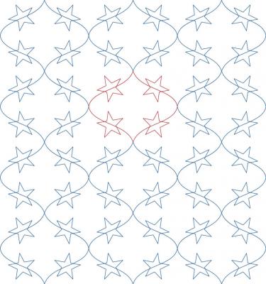 Star Fabric DIGITAL Longarm Quilting Pantograph Design by Melissa Kelley