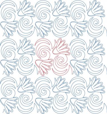 Windy Fleur DIGITAL Longarm Quilting Pantograph Design by Melissa Kelley