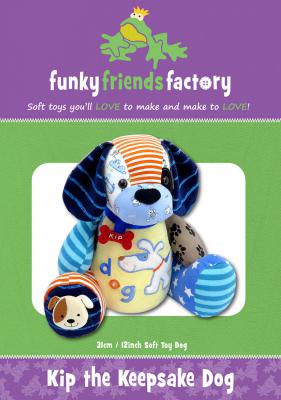 Kip The Keepsake Dog soft toy sewing pattern Funky Friends Factory