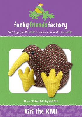 Kiri The Kiwi Bird soft toy sewing pattern Funky Friends Factory