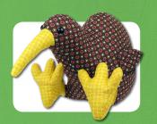 Kiri The Kiwi Bird soft toy sewing pattern Funky Friends Factory 2