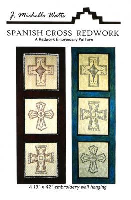 Digital - Spanish Cross Redwork Embroidery PDF quilt sewing pattern from J. Michelle Watts Designs