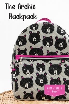 The Archie Backpack sewing pattern from Knot + Thread Designs