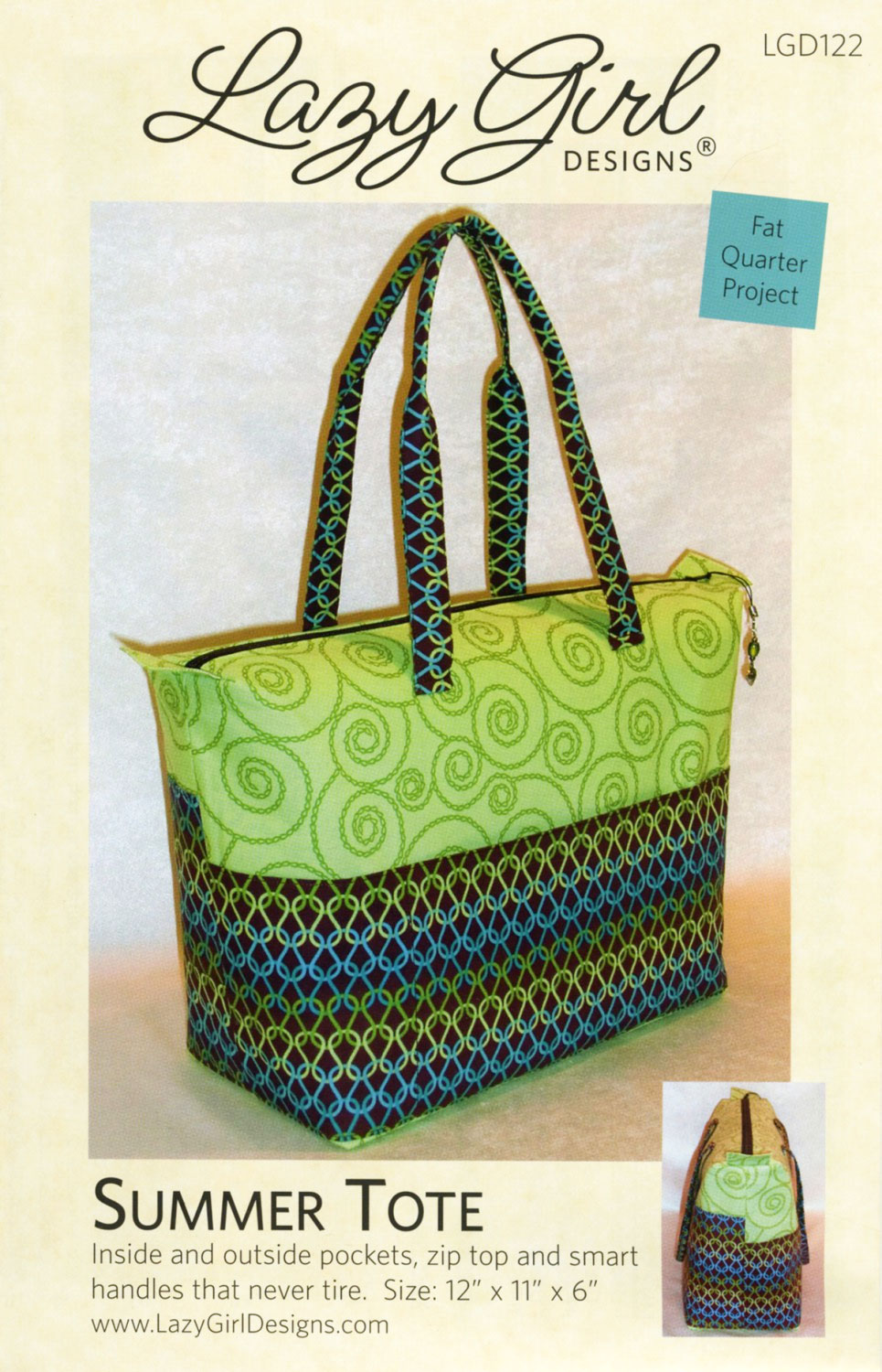 Summer Tote sewing pattern from Lazy Girl Designs