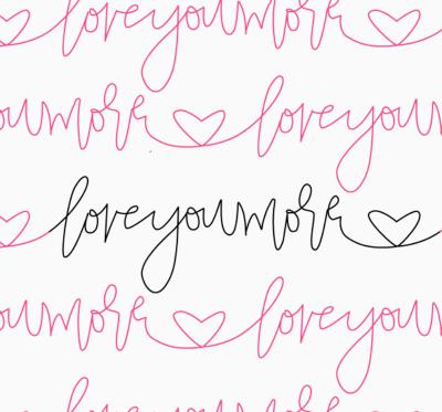 Love You More DIGITAL Longarm Quilting Pantograph Design by Oh Sew Kute