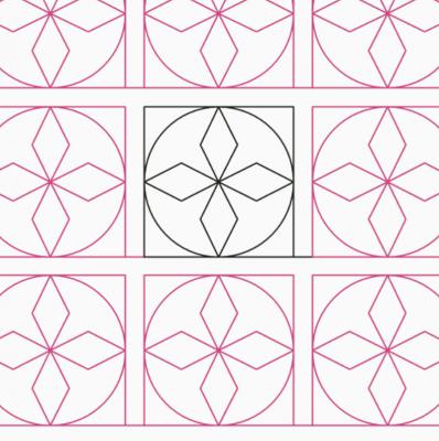 Diamond Round Tile DIGITAL Longarm Quilting Pantograph Design by Oh Sew Kute