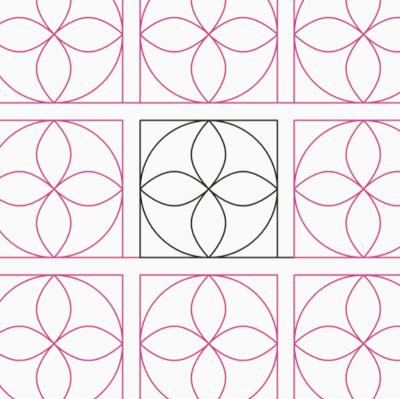 Flower Power Tile DIGITAL Longarm Quilting Pantograph Design by Oh Sew Kute