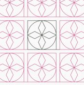 Diamond Round Tile DIGITAL Longarm Quilting Pantograph Design by Oh Sew Kute