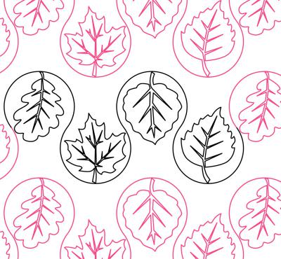 Fall Leaves DIGITAL Longarm Quilting Pantograph Design by Oh Sew Kute