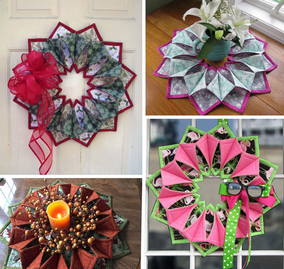 Fold N Stitch Wreath Sewing Pattern By Poorhouse Quilt Designs