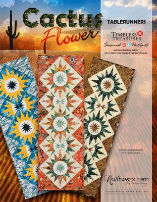 Cactus Flower Table Runner sewing pattern from Quiltworx and Judy Niemeyer