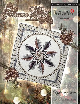 Pinecone Wreath quilt sewing pattern from Quiltworx and Judy Niemeyer