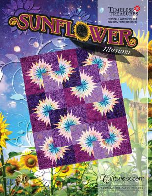 Sunflower Illusions 2023 quilt sewing pattern from Quiltworx and Judy Niemeyer