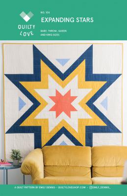 Digital - Expanding Stars PDF quilt sewing pattern from Quilty Love