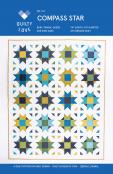 Digital - Compass Star PDF quilt sewing pattern from Quilty Love