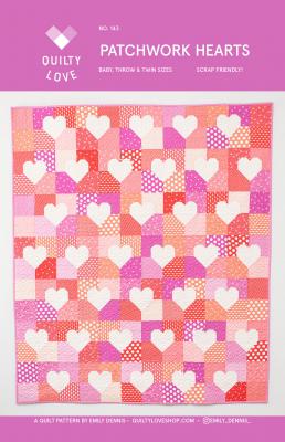 Digital - Patchwork Hearts PDF quilt sewing pattern from Quilty Love