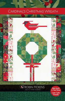 INVENTORY REDUCTION - Cardinal's Christmas Wreath quilt sewing pattern from Robin Pickens