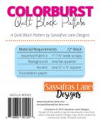 Colorburst Quilt Block sewing pattern from Sassafras Lane Designs 1