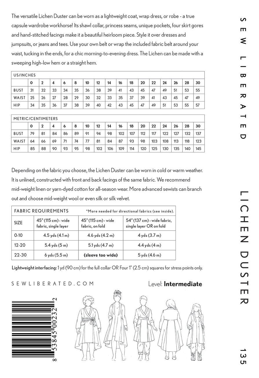 Lichen Duster sewing pattern from Sew Liberated