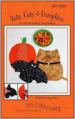 Bats, Cats and Pumpkins Pot Holder & Grabbers sewing pattern by Susie C. Shore Designs