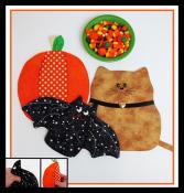 Bats, Cats and Pumpkins Pot Holder & Grabbers sewing pattern by Susie C. Shore Designs 2