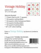 Mini Vintage Holiday quilt sewing pattern by Camille Roskelley of Thimble Blossoms 1