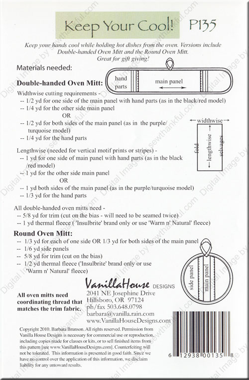 Pot Holder Pattern - Vanilla House Designs - Sloth Full Oven Mitts