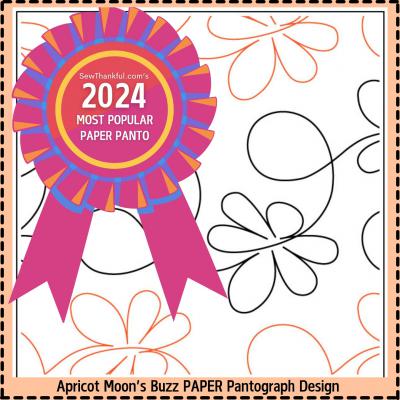 Apricot Moon's Buzz PAPER longarm quilting pantograph design by Apricot Moon Designs