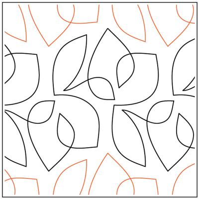 Leaf Out PAPER longarm quilting pantograph design by Apricot Moon Designs