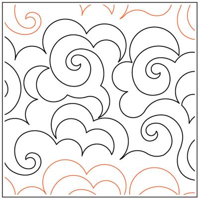 Calm Clouds Clamshell PAPER longarm quilting pantograph design by Christy Dillon