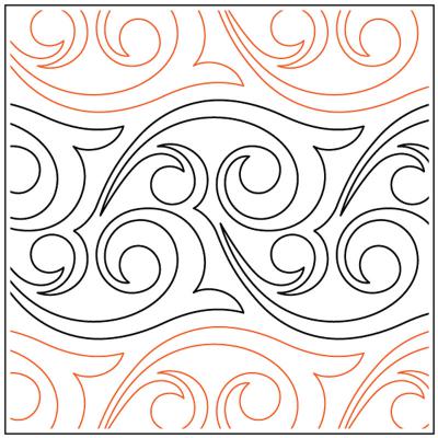 Candy Swirl PAPER longarm quilting pantograph design by Christy Dillon