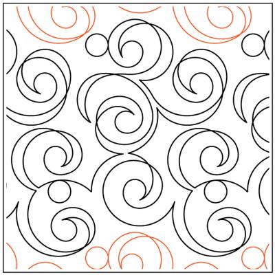 Christy's Curly PAPER longarm quilting pantograph design by Christy Dillon