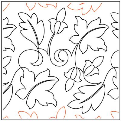 Christy's Fall Leaves PAPER longarm quilting pantograph design by Christy Dillon