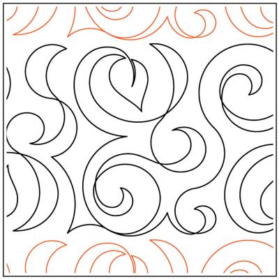 Christy's Rhapsody Leaf PAPER longarm quilting pantograph design by Christy Dillon