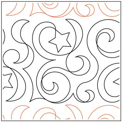 Christy's Rhapsody Star PAPER longarm quilting pantograph design by Christy Dillon