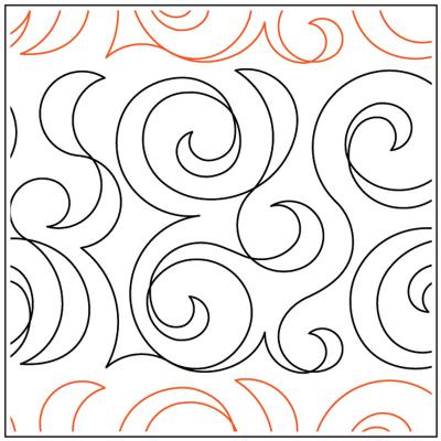 Christy's Rhapsody Swirl PAPER longarm quilting pantograph design by Christy Dillon