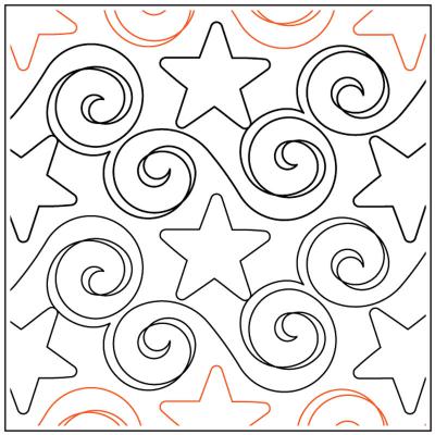 Christy's Star Struck 1 PAPER longarm quilting pantograph design by Christy Dillon