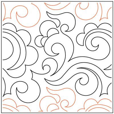 Christy's Storm Clouds PAPER longarm quilting pantograph design by Christy Dillon