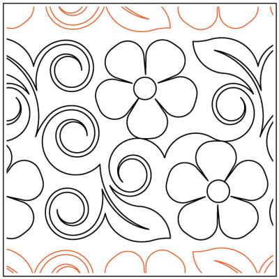 Clementine Flowers PAPER longarm quilting pantograph design by Christy Dillon