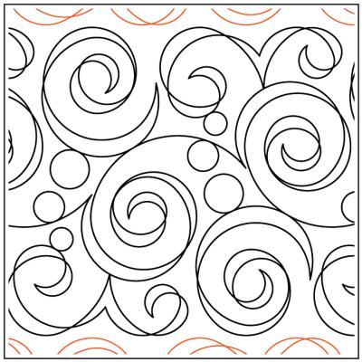 Cross Current Swirl PAPER longarm quilting pantograph design by Christy Dillon