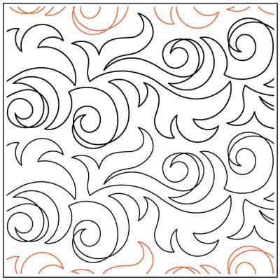 Fall Flames PAPER longarm quilting pantograph design by Christy Dillon