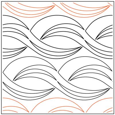 Flow Ribbons PAPER longarm quilting pantograph design by Christy Dillon