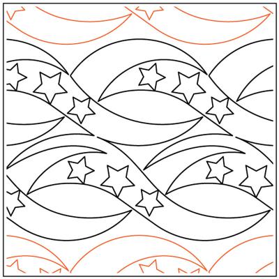 Flow Stars PAPER longarm quilting pantograph design by Christy Dillon