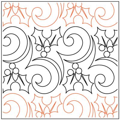 JINGLE BELL SPECIAL - ONLY WHILE CURRENT SUPPLIES LAST -Holly Twist PAPER longarm quilting pantograph design by Christy Dillon